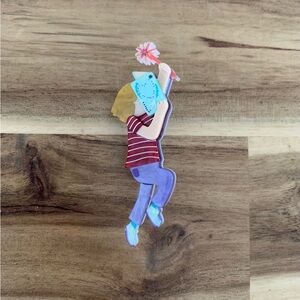 Erstwilder Reading is Magic Brooch girl pin NWOT